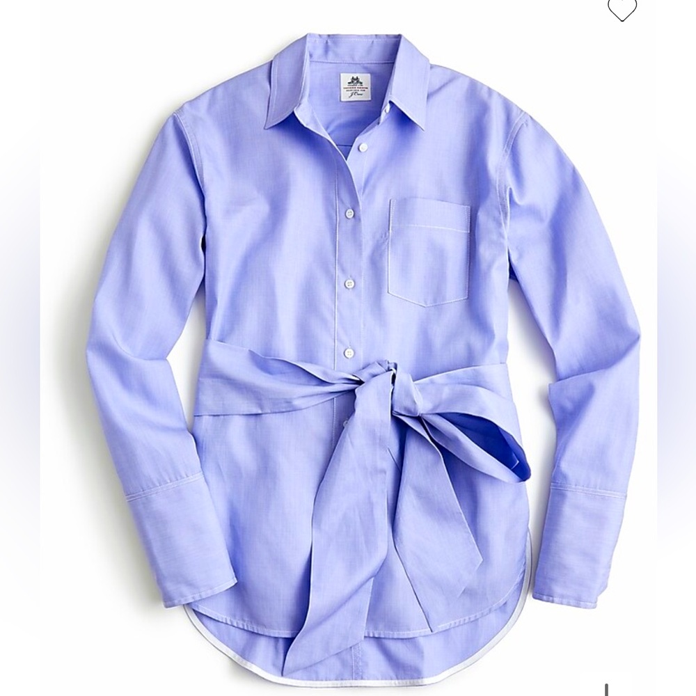 NEW Thomas Mason for J.Crew tie front button down shirt